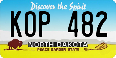 ND license plate KOP482