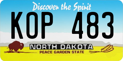 ND license plate KOP483