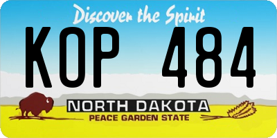 ND license plate KOP484