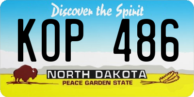 ND license plate KOP486