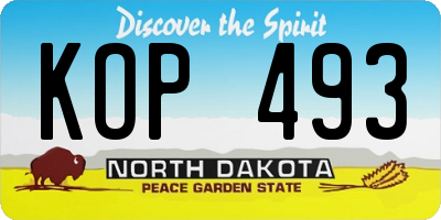 ND license plate KOP493