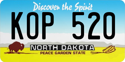 ND license plate KOP520