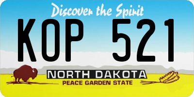 ND license plate KOP521