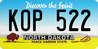 ND license plate KOP522