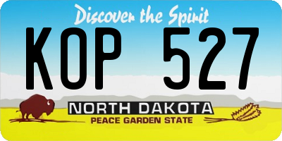 ND license plate KOP527
