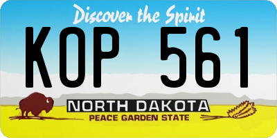 ND license plate KOP561