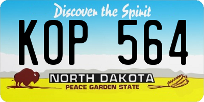 ND license plate KOP564