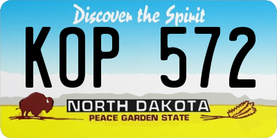 ND license plate KOP572