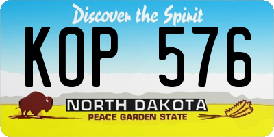 ND license plate KOP576