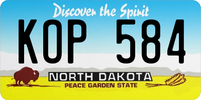 ND license plate KOP584