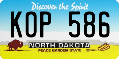 ND license plate KOP586