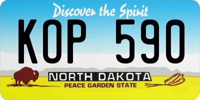 ND license plate KOP590