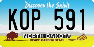 ND license plate KOP591