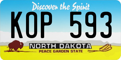 ND license plate KOP593