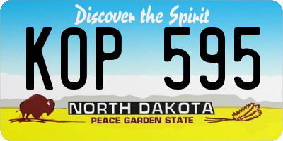 ND license plate KOP595