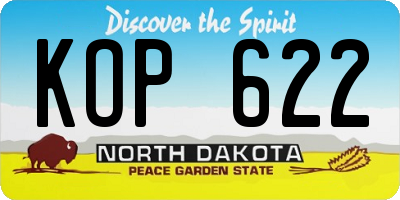ND license plate KOP622