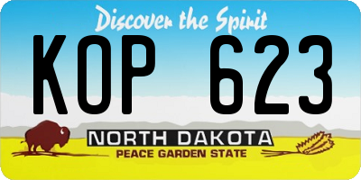 ND license plate KOP623