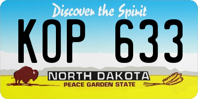 ND license plate KOP633