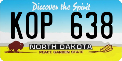 ND license plate KOP638