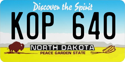 ND license plate KOP640