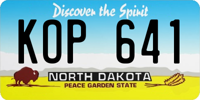 ND license plate KOP641