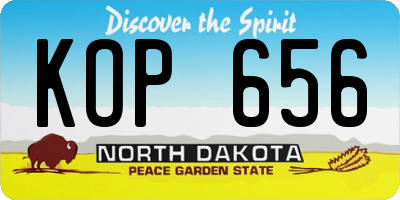 ND license plate KOP656