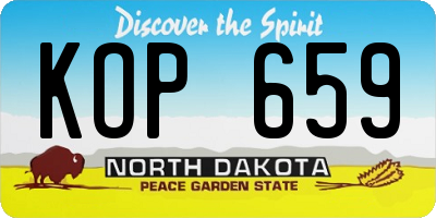 ND license plate KOP659