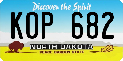 ND license plate KOP682