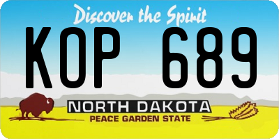 ND license plate KOP689