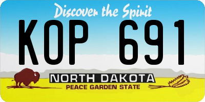 ND license plate KOP691