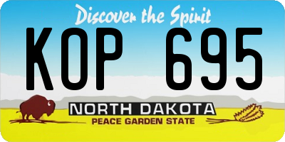 ND license plate KOP695