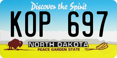 ND license plate KOP697