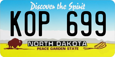 ND license plate KOP699