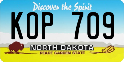 ND license plate KOP709