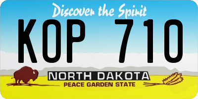 ND license plate KOP710