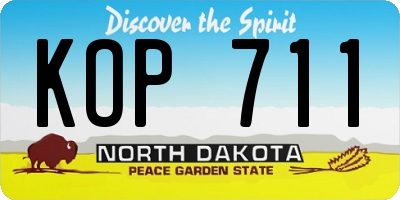ND license plate KOP711