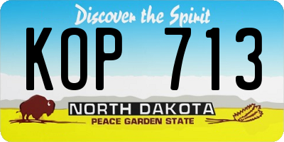 ND license plate KOP713