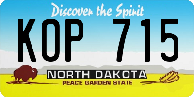 ND license plate KOP715