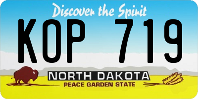 ND license plate KOP719