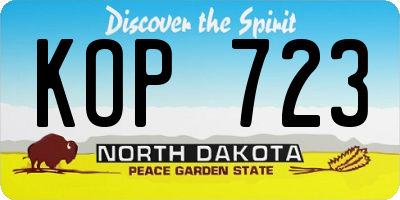 ND license plate KOP723
