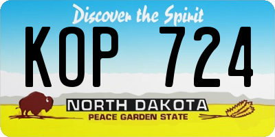 ND license plate KOP724