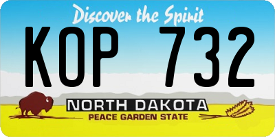 ND license plate KOP732
