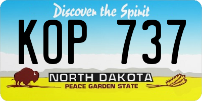ND license plate KOP737