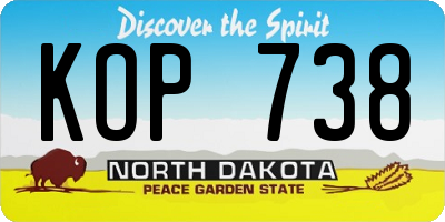 ND license plate KOP738