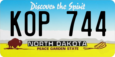 ND license plate KOP744