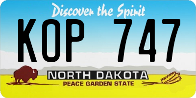 ND license plate KOP747