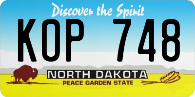 ND license plate KOP748