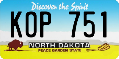 ND license plate KOP751