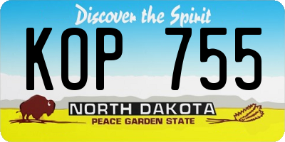ND license plate KOP755