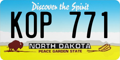 ND license plate KOP771